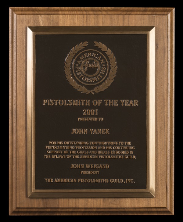 Pistolsmith of the Year Plaque